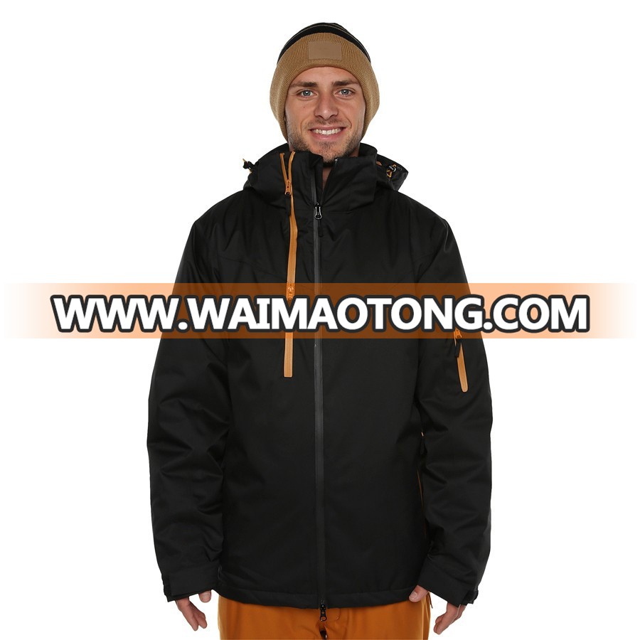 High End Mens Solid Outdoor Full Zip Ski Jacket